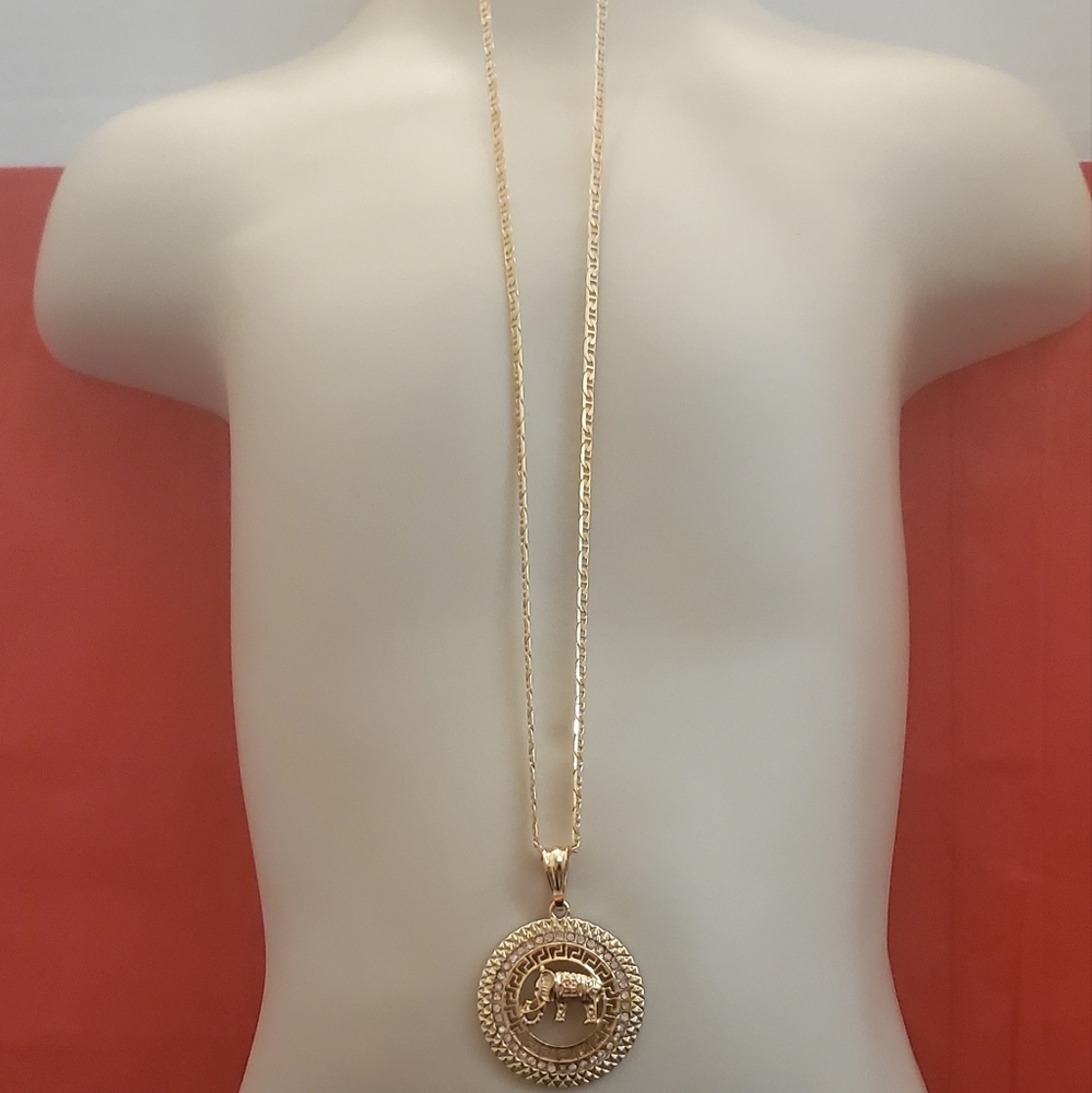 Gold Plated Chain With Elephant Pendant